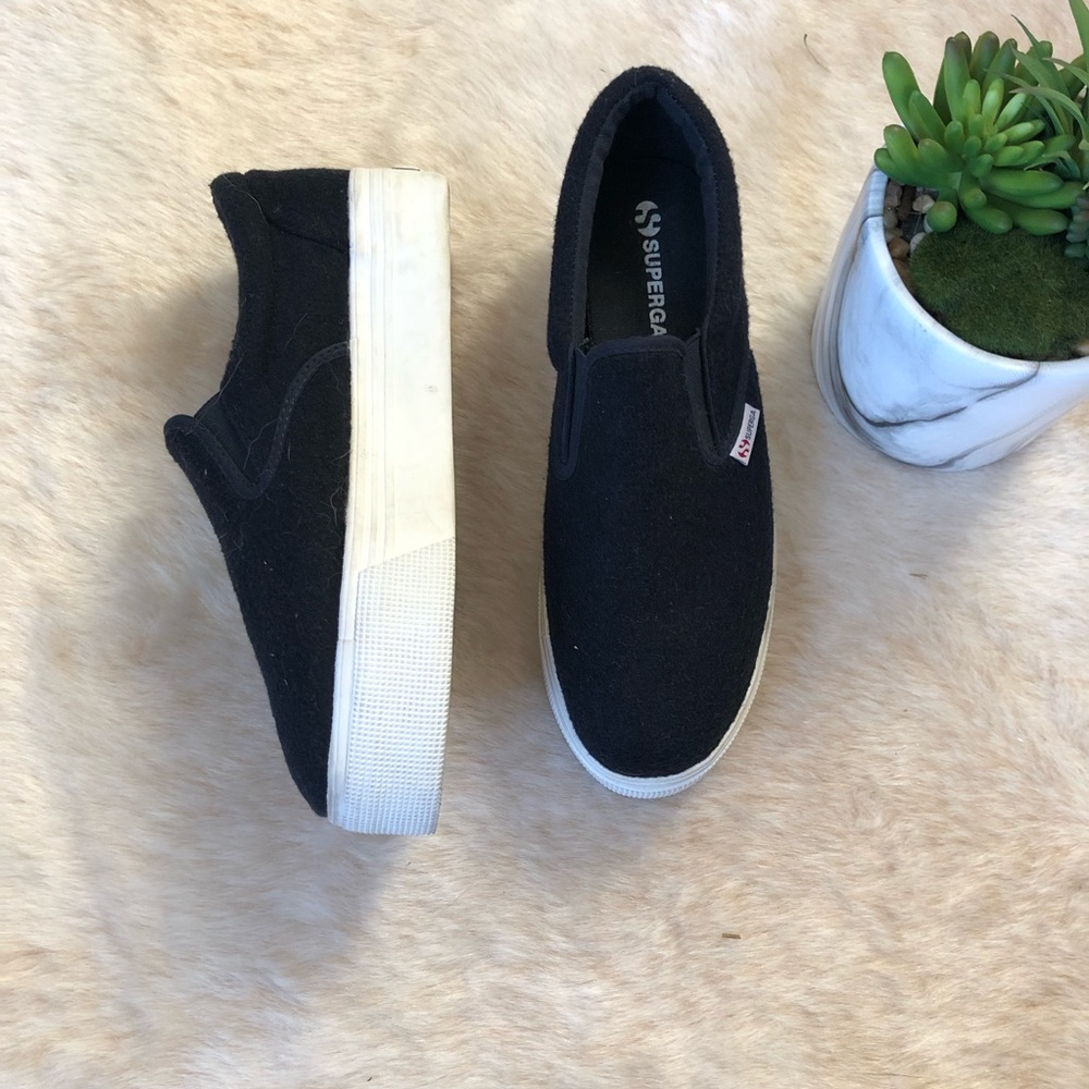 Superga Platform Slip On Fuzzy Textured Sneakers - image 1